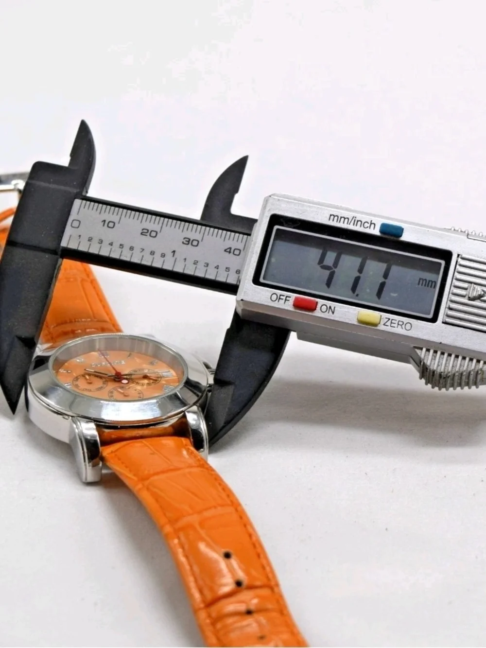 Unisex Dufonte by Lucien Piccard 727022OR All Steel 3 Register Orange Watch